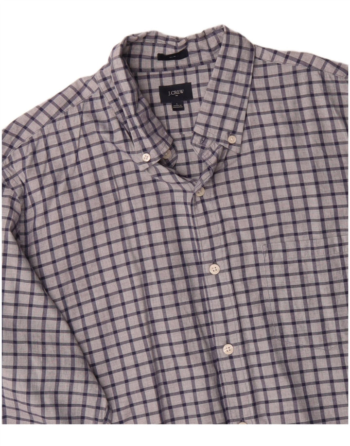 J. CREW Camisa masculina slim grande algodão xadrez azul marinho