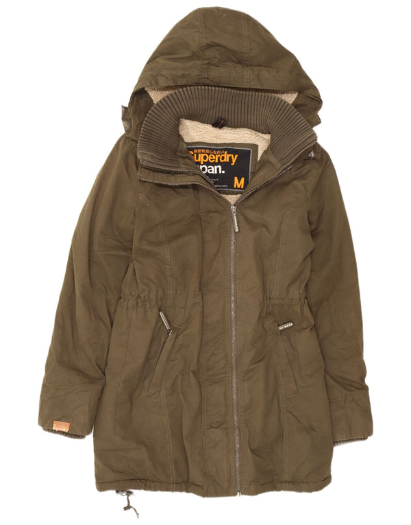 Jaqueta Parka Feminina Superdry com Capuz UK 14 Poliéster Cáqui Médio