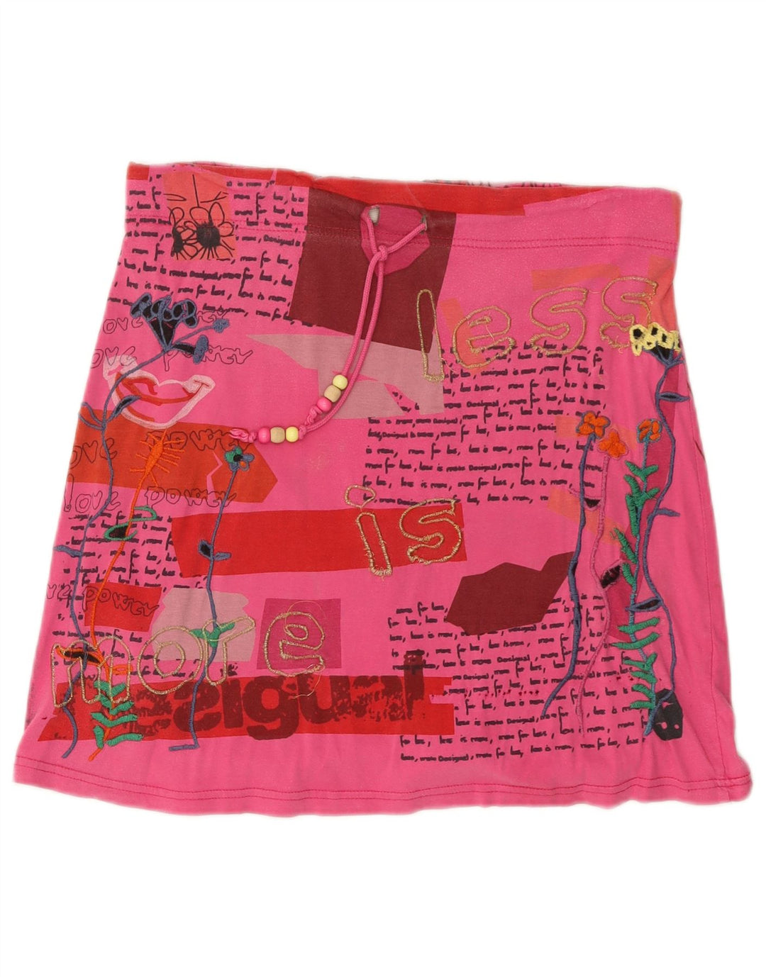 Minissaia feminina Desigual gráfica média W34 rosa