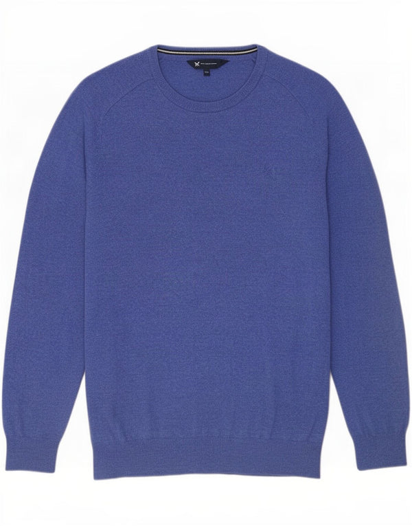 Crew Clothing Mens Boat Neck Jumper Sweater 2XL Lã Azul