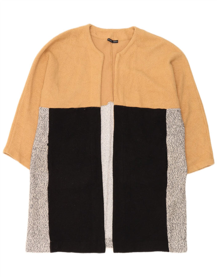 Sobretudo aberto grande Zara feminino Reino Unido 14 bloco colorido médio multicolorido