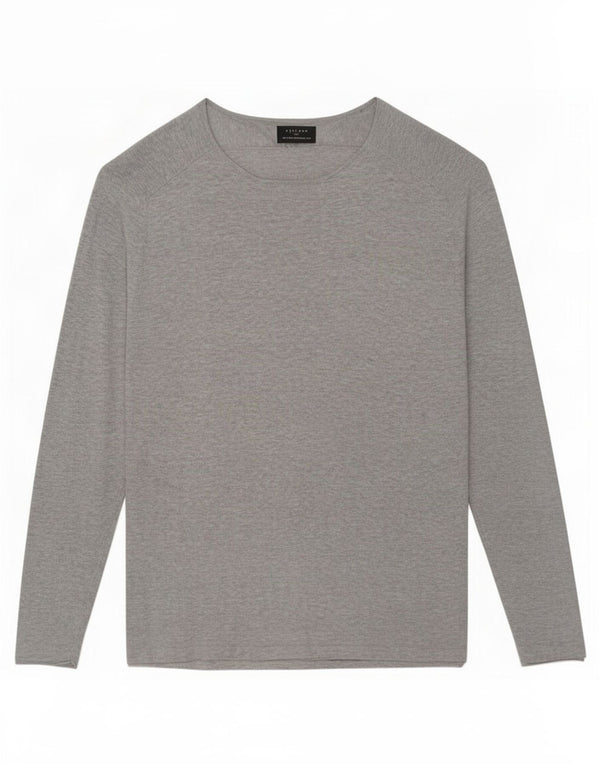 Zara Top masculino manga comprida XL algodão manchado cinza