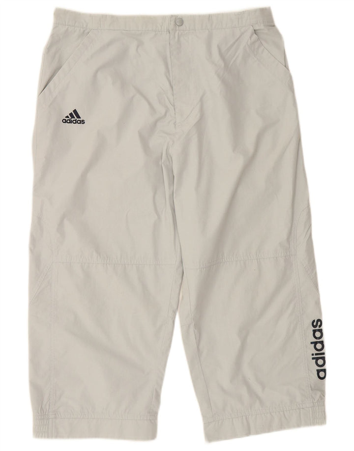 Calça de treino masculina ADIDAS Graphic Capri cinza médio poliéster