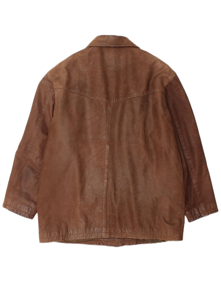 Jaqueta de couro masculina POINTERS Reino Unido 40 grande couro marrom