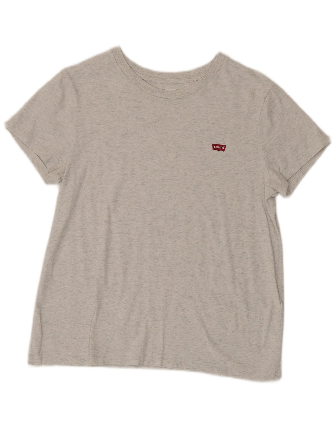 Camiseta feminina Levi's UK 12 algodão manchado cinza médio