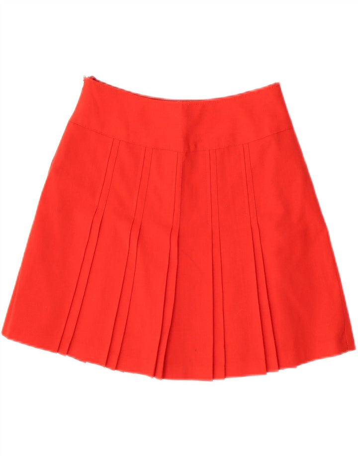 Mini saia plissada feminina vintage IT 40 pequena W26 vermelha