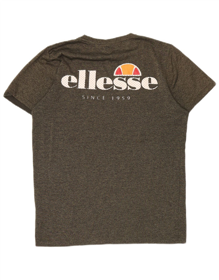 Camiseta masculina ELLESSE com estampa solta e corte médio cáqui salpicado