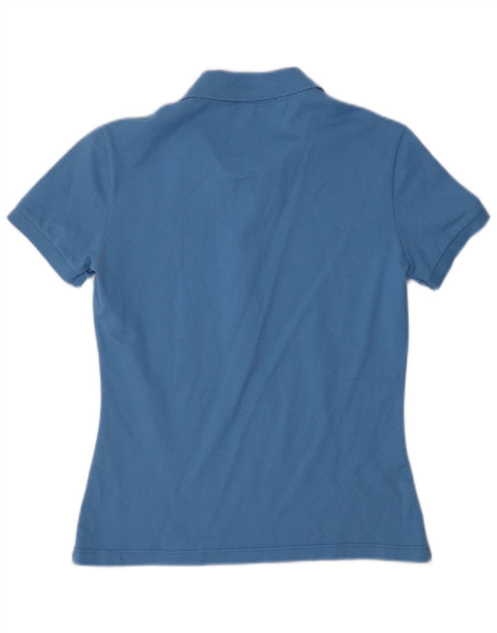Camisa polo feminina Lacoste tamanho 40 algodão azul médio