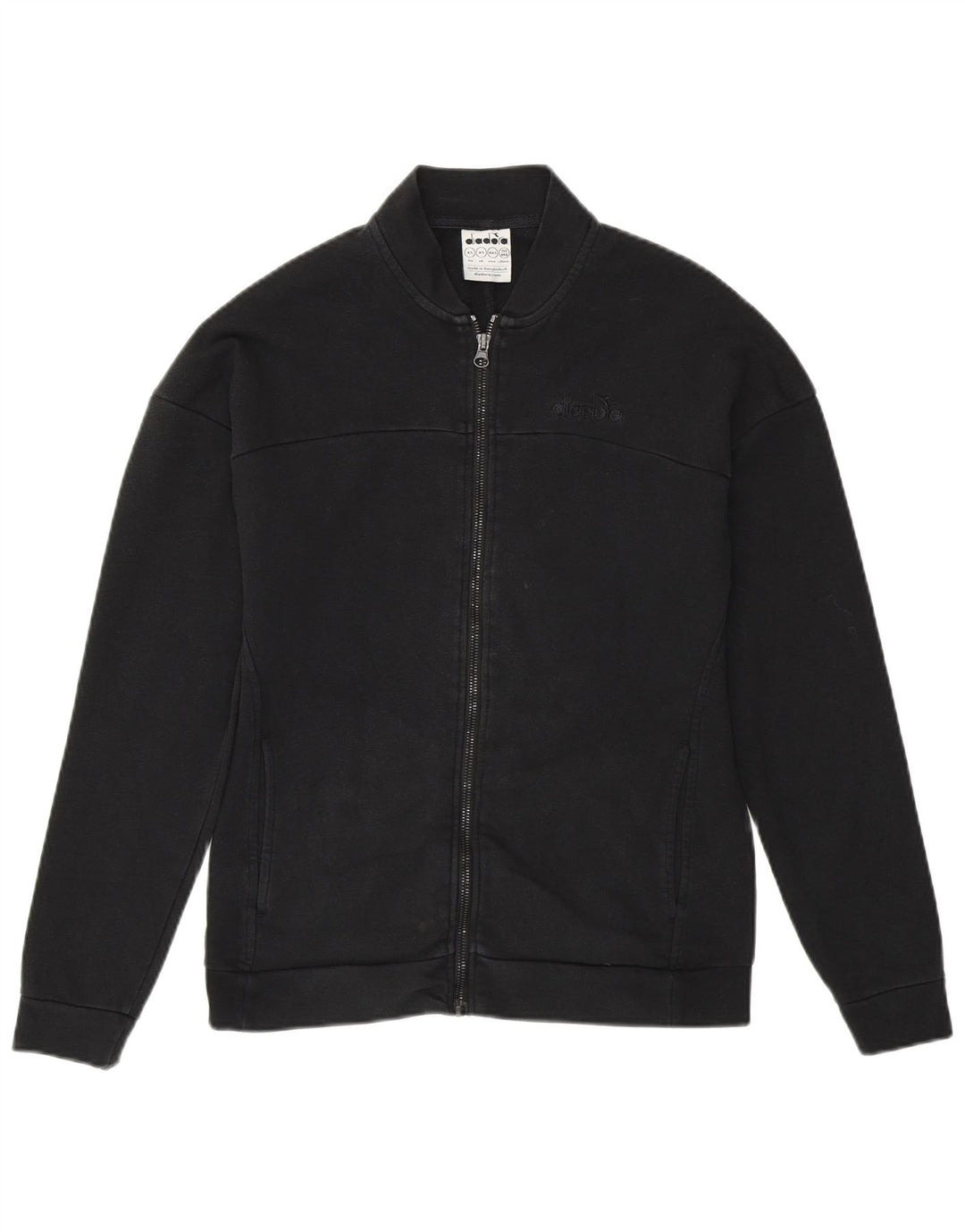 Diadora Womens Loose Fit Tracksuit Top Jacket UK 6 XS Preto