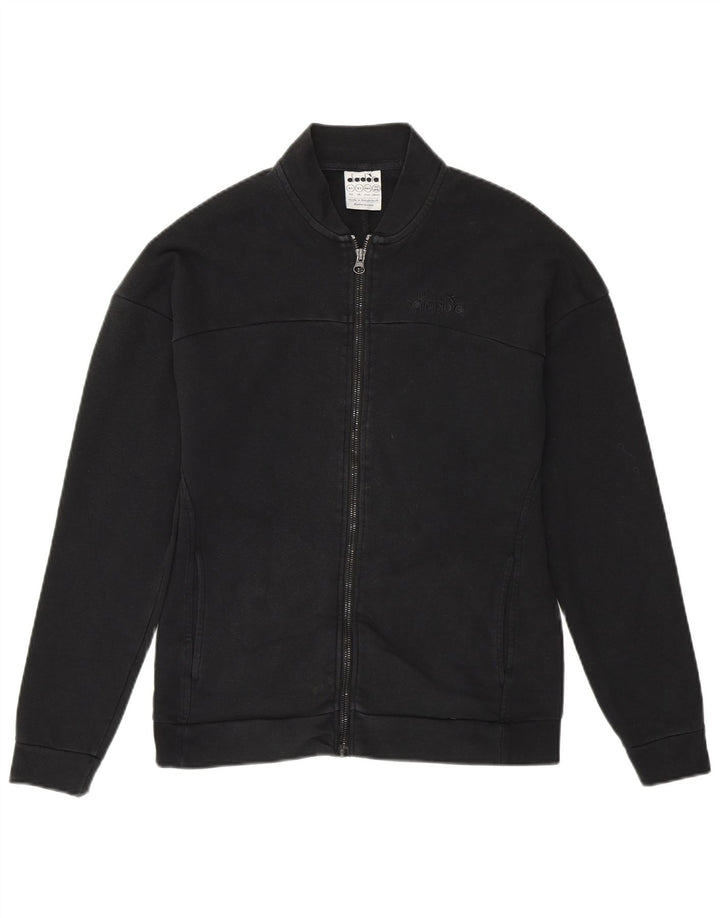 Diadora Womens Loose Fit Tracksuit Top Jacket UK 6 XS Preto