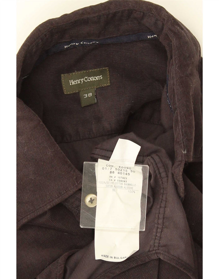 Camisa masculina de veludo cotelê Henry Cottons tamanho 38 algodão cinza médio