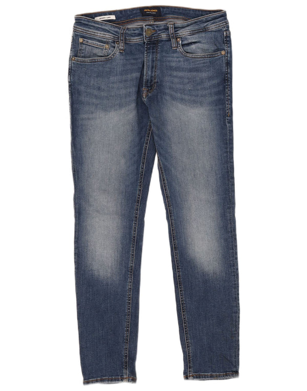 Jack & Jones Masculino Liam Skinny Jeans W32 L27 Azul Algodão