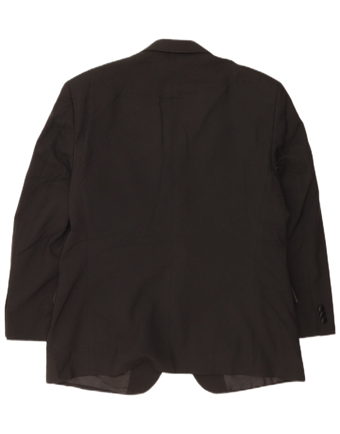 Jaqueta blazer masculina Marks & Spencer curta de 2 botões Reino Unido 42 XL preto poliéster