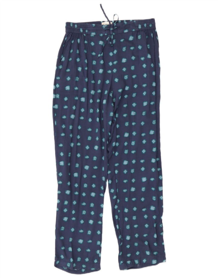 Calça feminina com padrão abstrato Fat Face UK 10 pequena W30 L27 azul