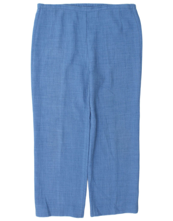 Calça feminina reta casual Marks & Spencer Reino Unido 14 grande W36 L28 azul