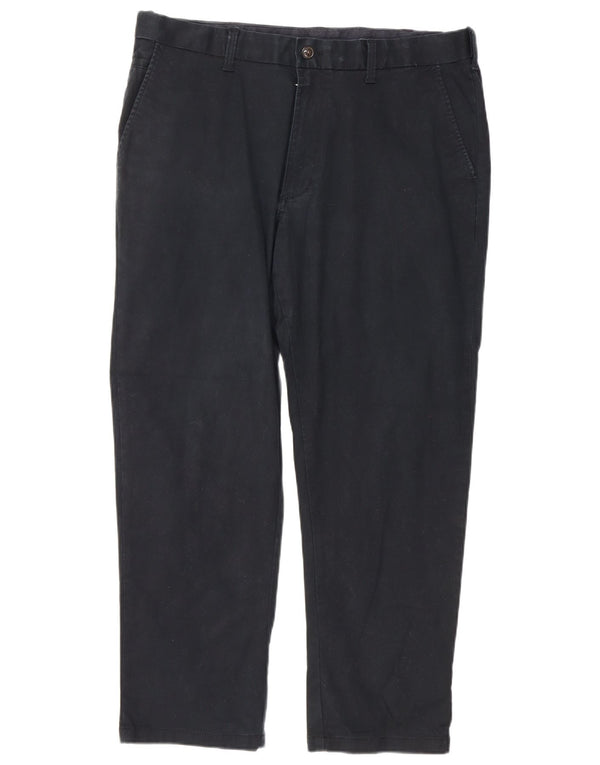 Calça chino reta masculina Marks & Spencer W38 L29 algodão preto