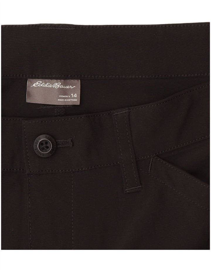 Shorts casuais femininos Eddie Bauer US 14 XL W34 preto poliéster