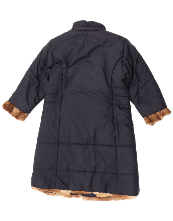 Casaco acolchoado Moncler para meninas 5-6 anos azul marinho poliéster