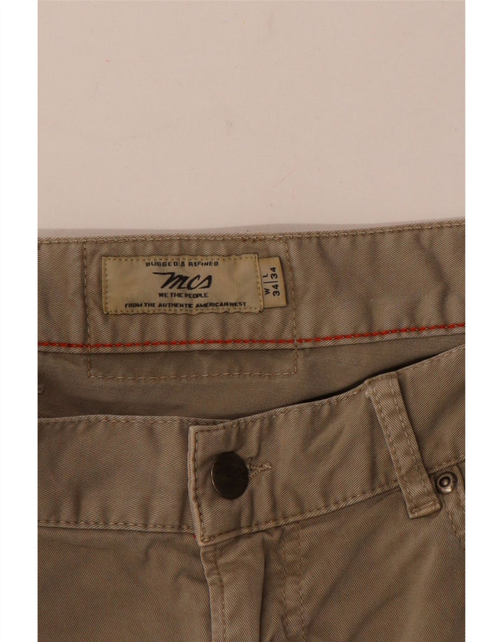 Calça chino reta masculina Marlboro Classics W34 L29 bege