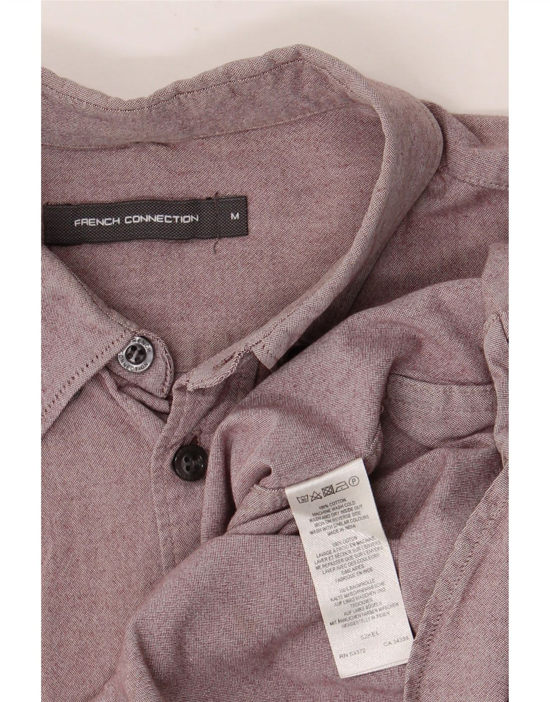 Camisa masculina French Connection algodão médio Borgonha