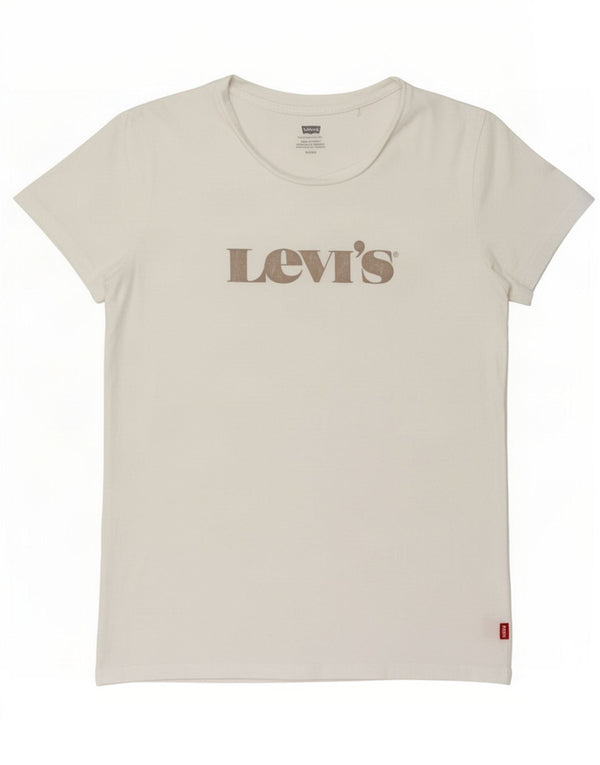 Camiseta feminina gráfica Levi's Top UK 10 pequena branca