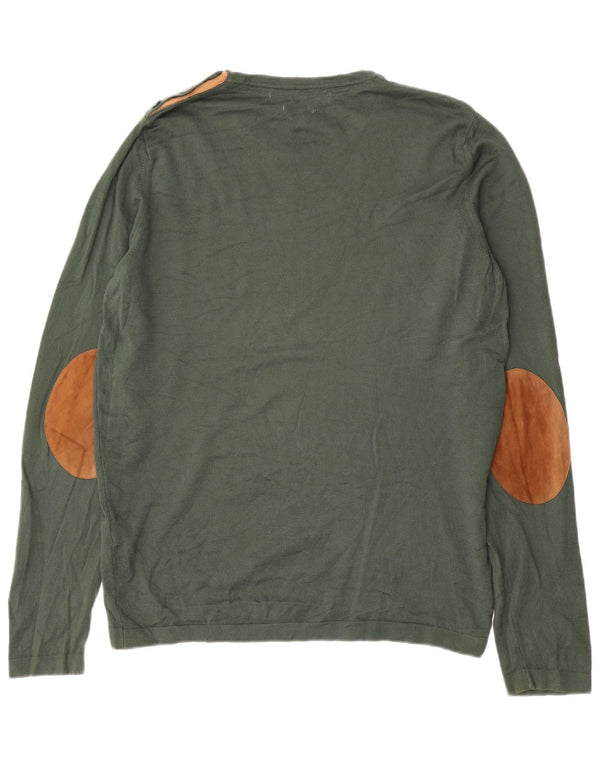 Top masculino Zara manga comprida grande algodão colorblock verde