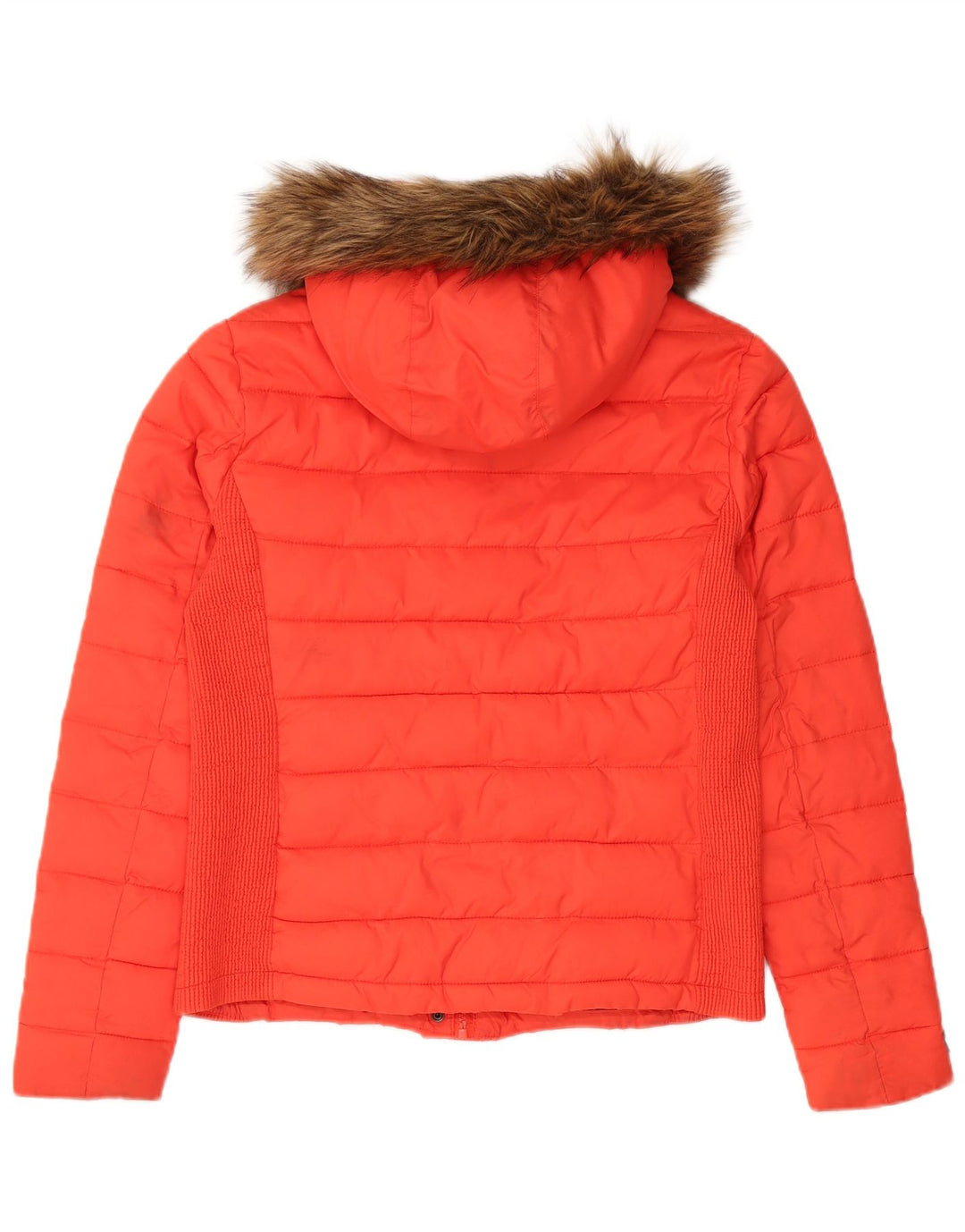 Jaqueta acolchoada com capuz feminina Superdry UK 18 XL vermelho nylon