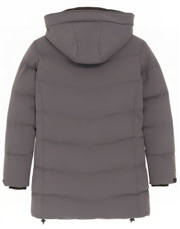 Casaco acolchoado com capuz feminino Superdry UK 8 pequeno cinza