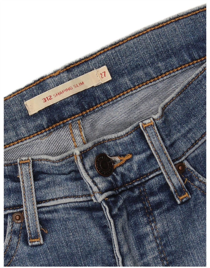 Calça jeans feminina LEVI'S 312 Shaping Slim W27 L32 azul algodão