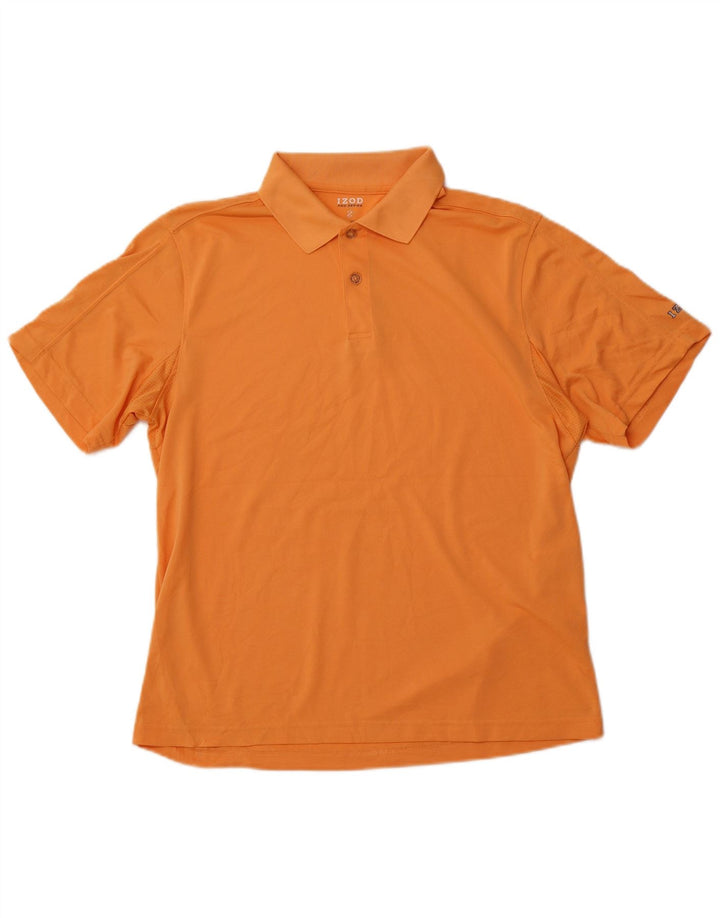 Camisa polo masculina IZOD poliéster laranja médio