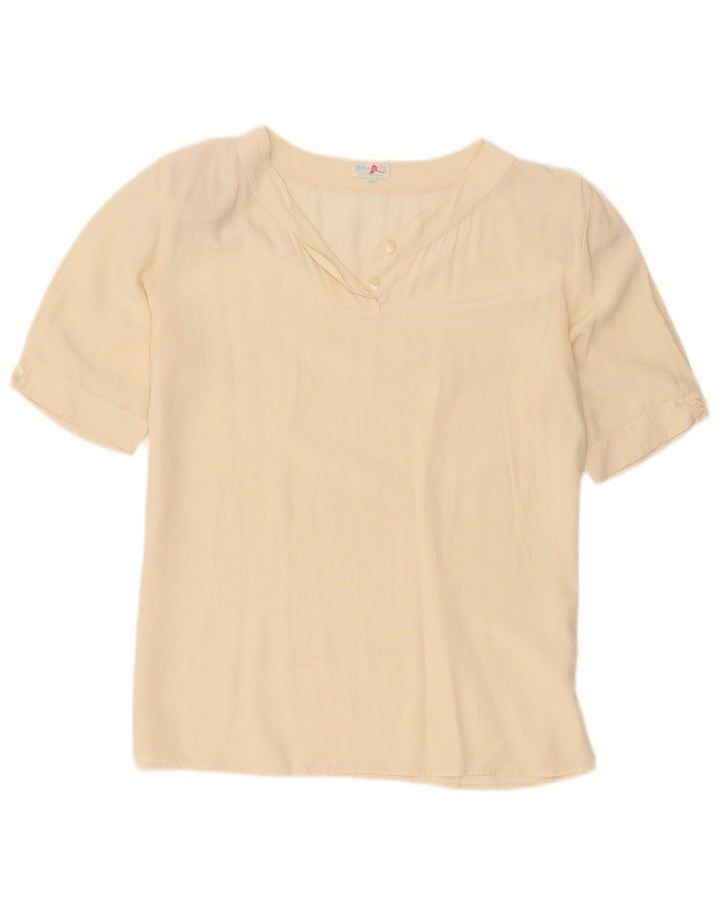 Blusa Feminina Balão Top EU 38 Seda Bege Médio