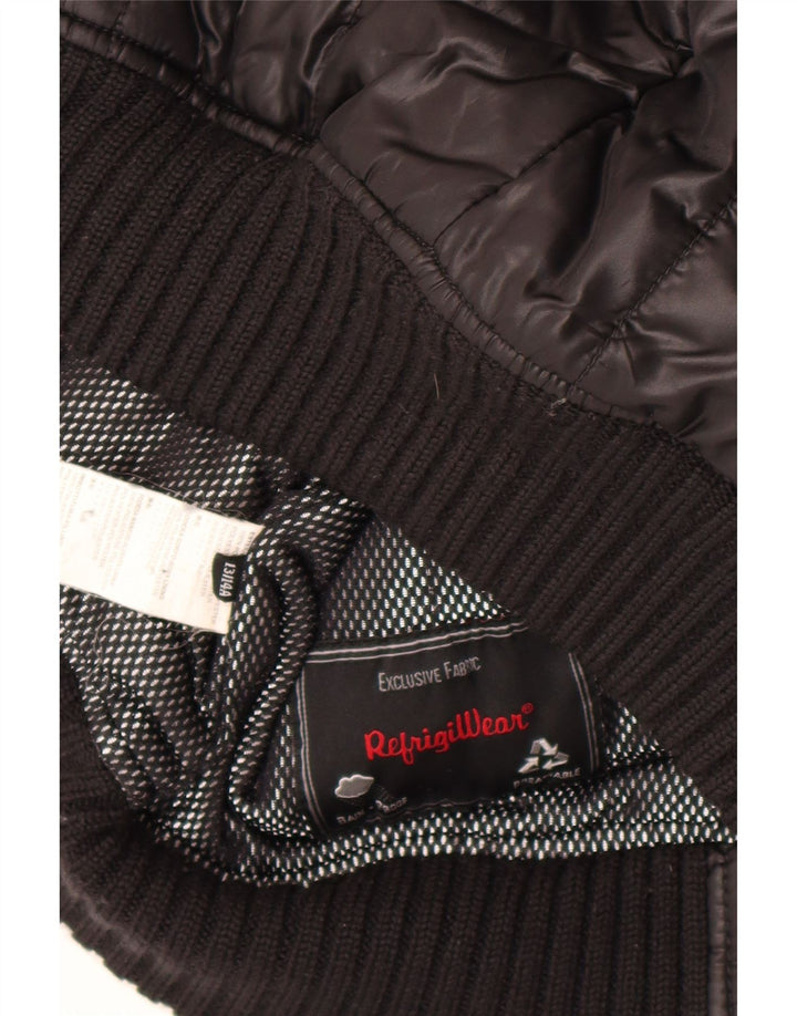 Jaqueta acolchoada bomber com capuz para meninos Refrigiwear 13-14 anos de poliéster preto