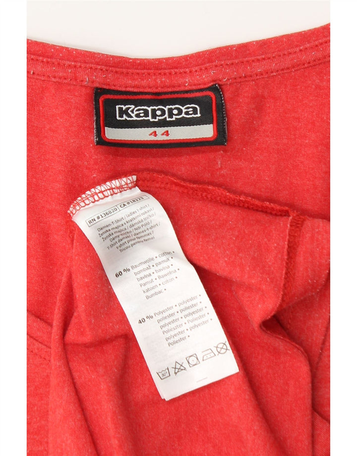 Camiseta feminina gráfica Kappa Top IT 44 algodão vermelho médio
