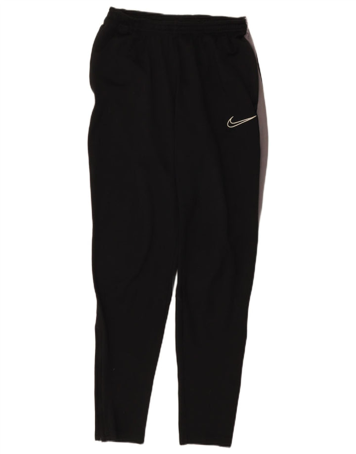 Calça de treino masculina Nike Dri Fit pequena preta colorblock poliéster