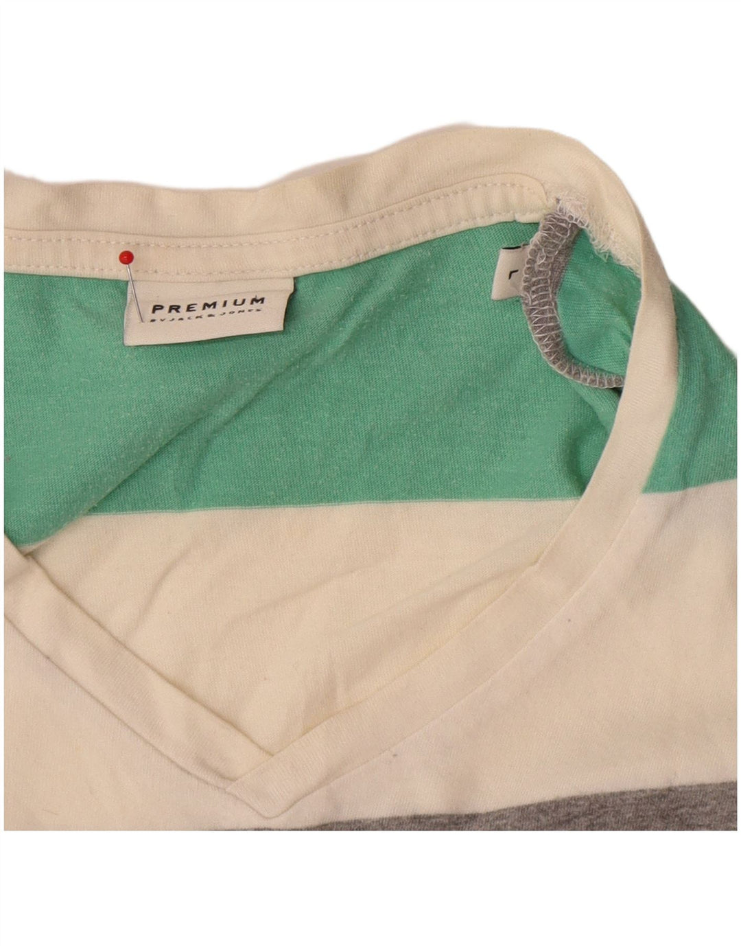 Camiseta masculina Jack & Jones grande listrada multicolorida