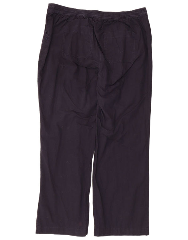 Calça chino reta feminina Marks & Spencer Reino Unido 18 XL W36 L29 azul marinho