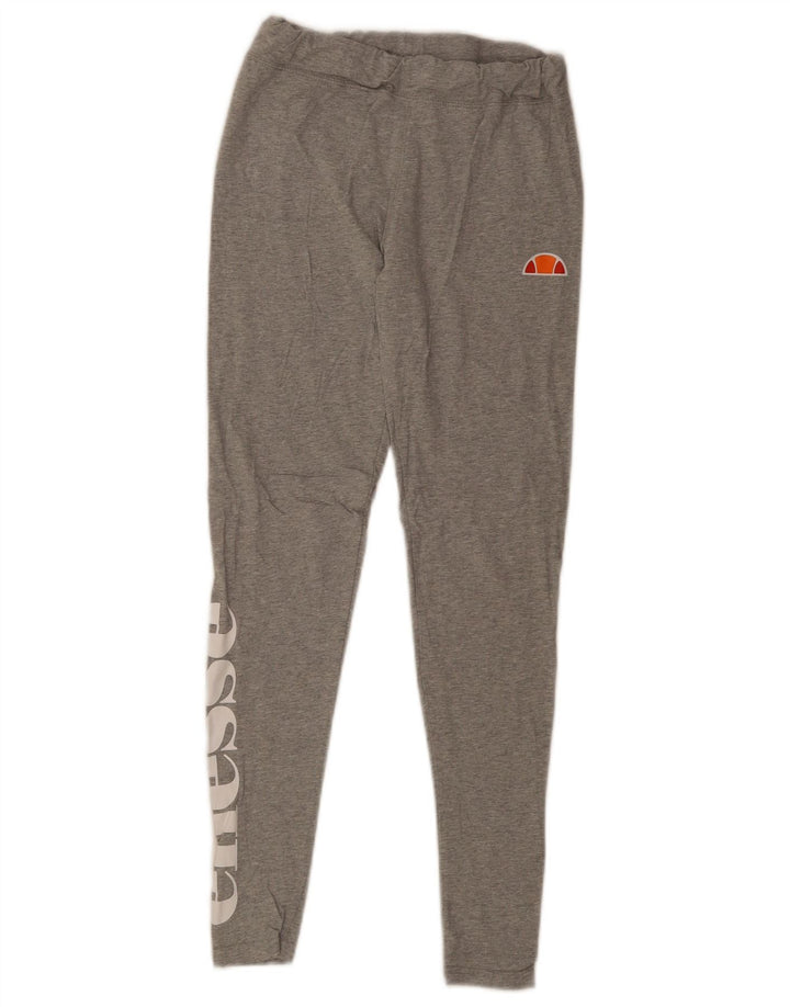 Ellesse Leggings Gráficos Femininos UK 10 Pequeno Algodão Cinza