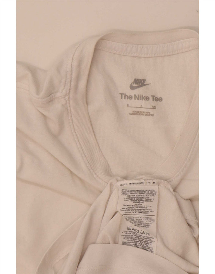 Nike Mens Camiseta Top Pequeno Algodão Branco
