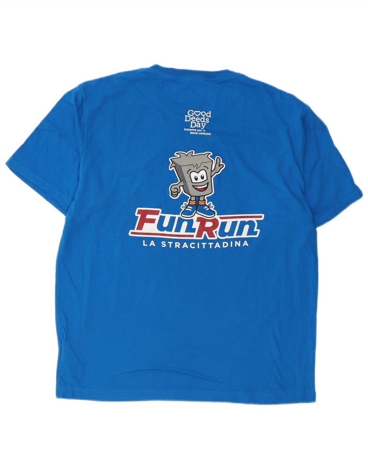 Camiseta gráfica masculina NEW BALANCE de algodão azul médio