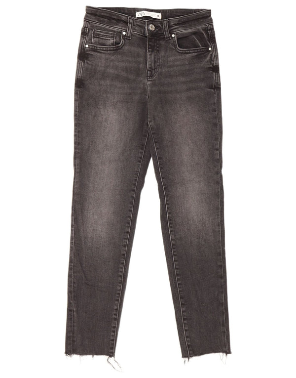 Zara Womens Crop Slim Jeans EU 36 XS W26 L25 Cinza Algodão