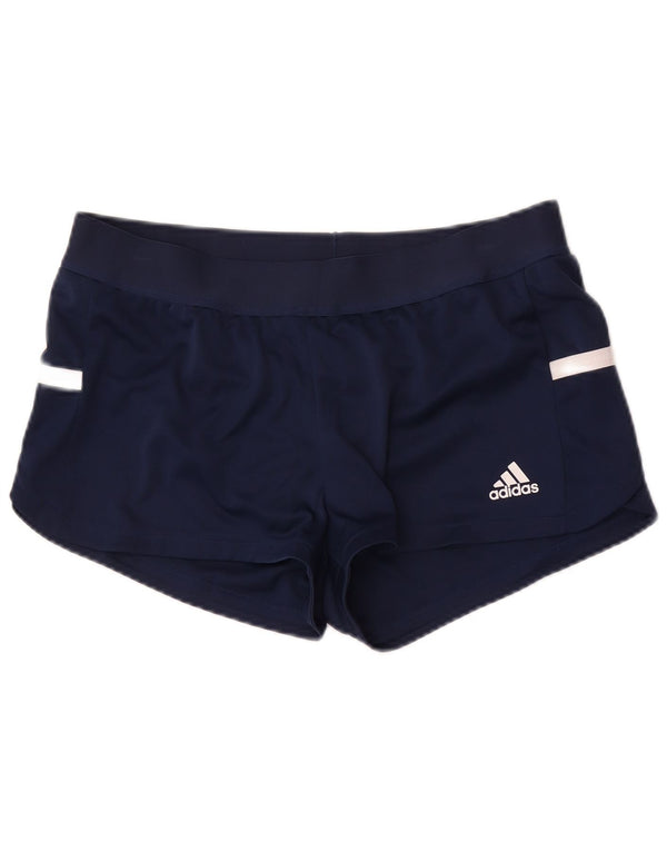 Adidas Womens Climacool Sport Shorts UK 12/14 Médio Azul Marinho Colorblock
