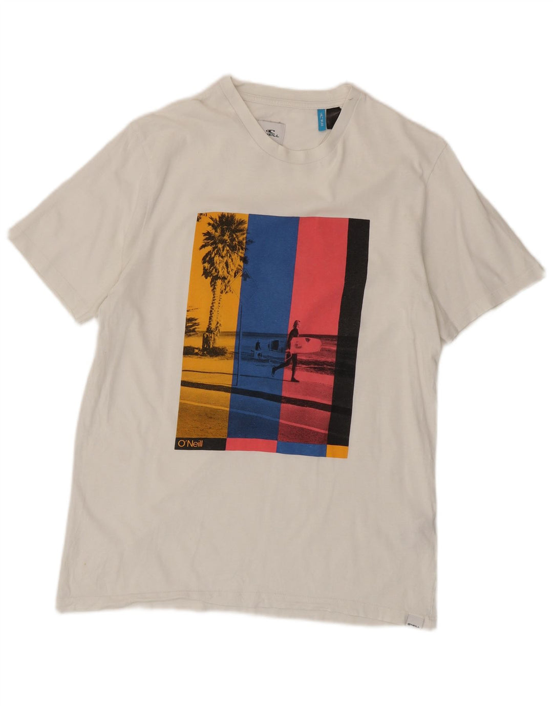 Camiseta masculina O'Neill com ajuste regular e estampa grande de algodão branco