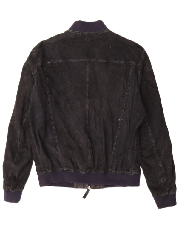 Jaqueta bomber feminina de camurça Jeckerson UK 18 XL azul marinho