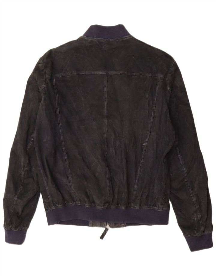 Jaqueta bomber feminina de camurça Jeckerson UK 18 XL azul marinho