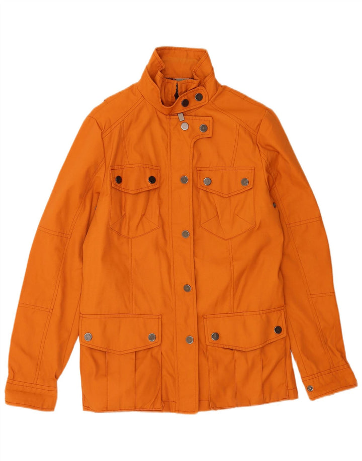 Jaqueta utilitária feminina Zara UK 14 nylon laranja médio