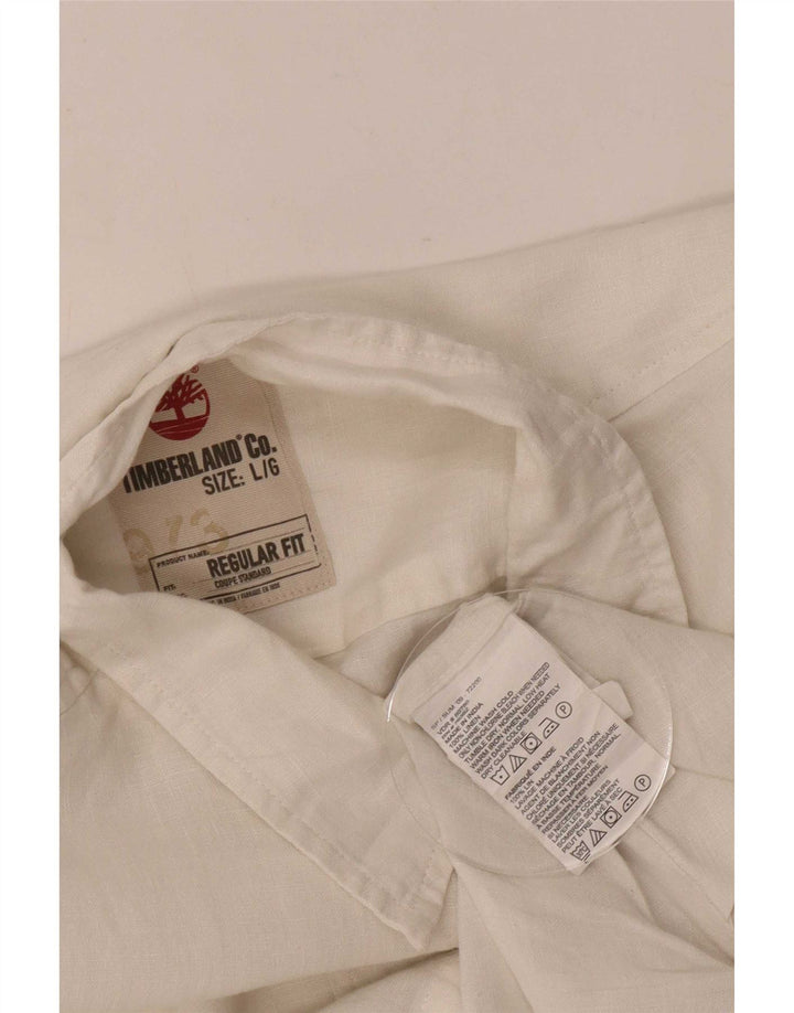Camisa masculina Timberland Regular Fit grande linho branco