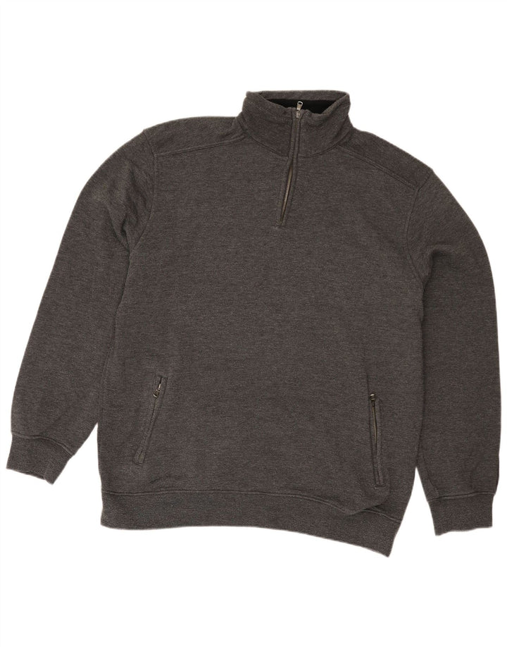 Moletom masculino Champion com zíper e gola 3XL algodão cinza