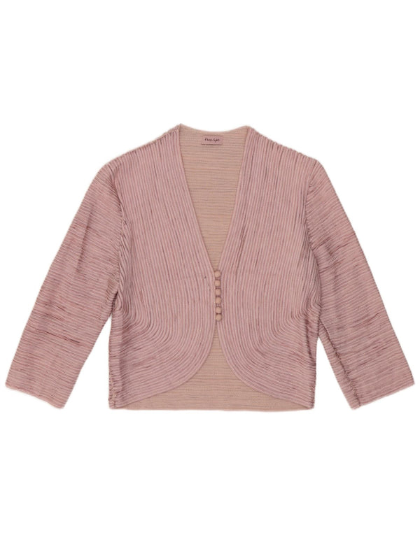 Blusa feminina de manga 3/4 da Phase Eight Reino Unido 10 pequena rosa nylon