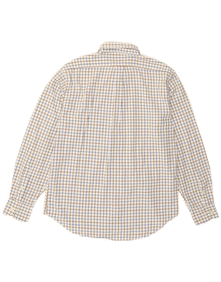 Camisa masculina Boggi Milano grande algodão xadrez branco