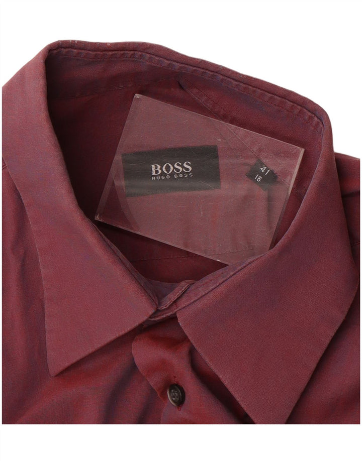 Camisa masculina Hugo Boss tamanho 41 16 grande Borgonha